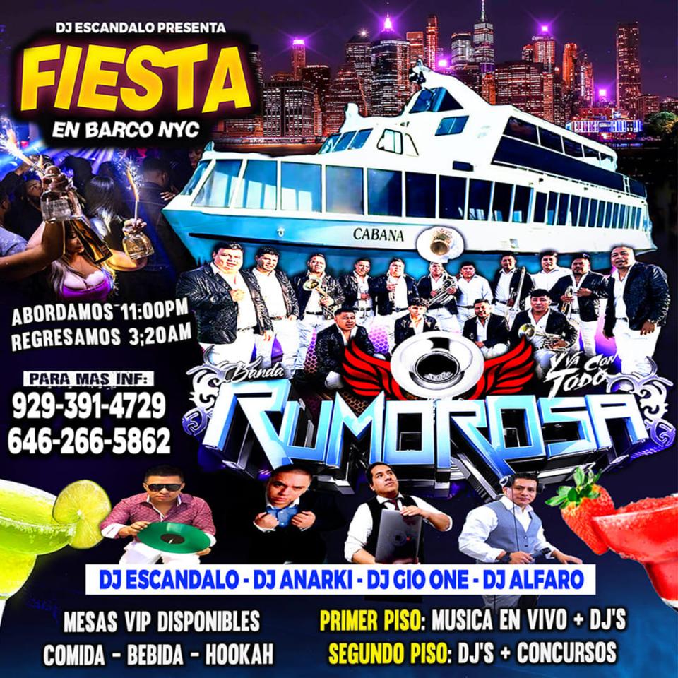 RUMBA LATINA EN BARCO  + AGRUPACIONES + DJS + MANHATTAN NY