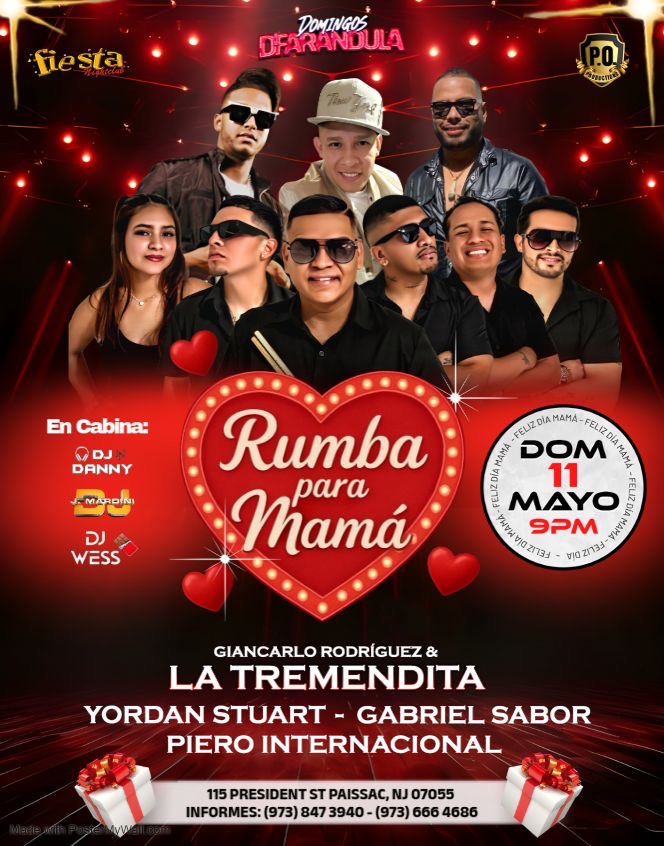 GIANCARLO RODRIGUEZ & LA TREMENDITA, PIERO INTERNACIONAL, GABRIEL SABOR, YORDAN STUART
