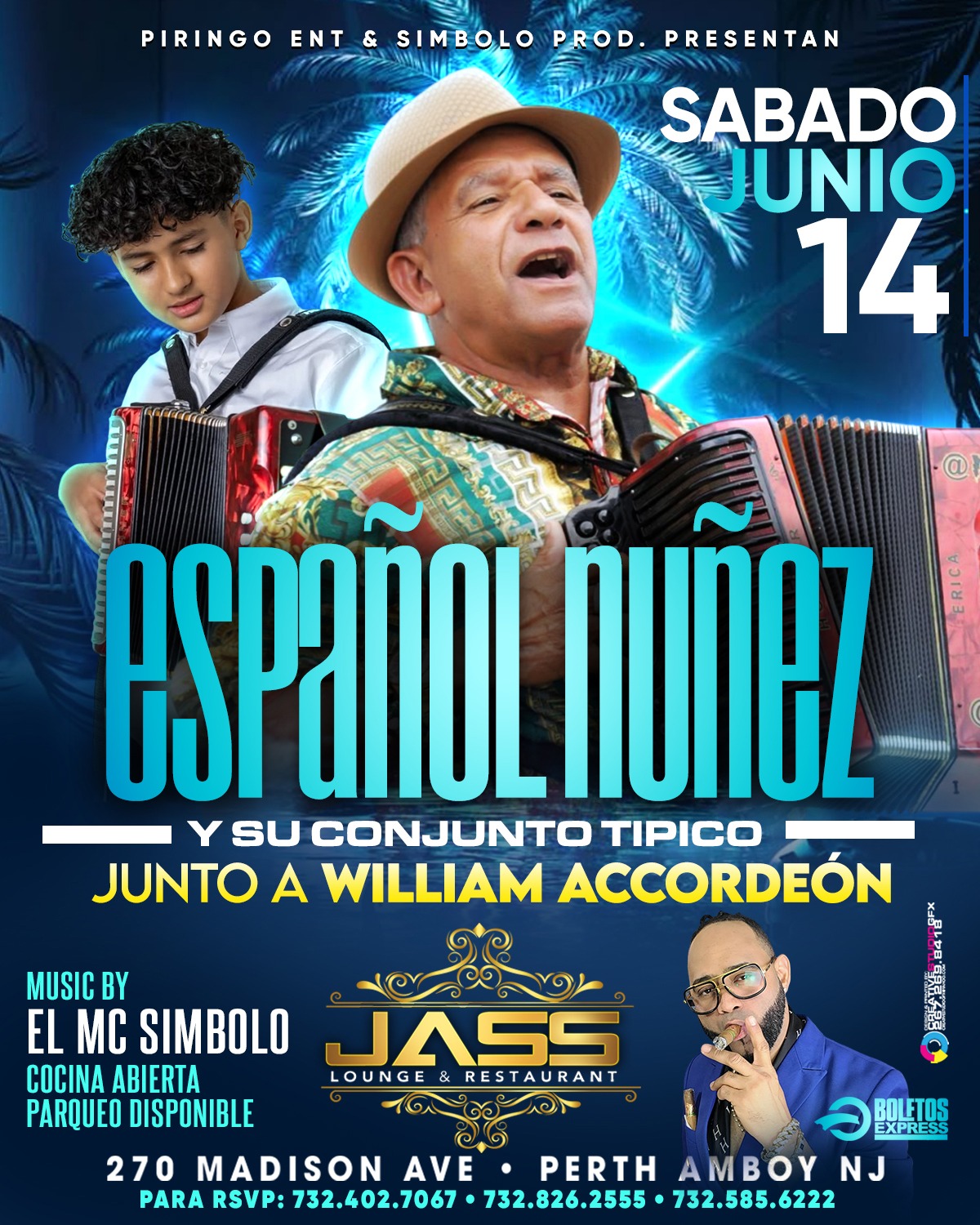 ESPAÑOL NUÑEZ Y SU CONJUNTO TIPICO JUNTO A WILLIAM ACCORDEÓN