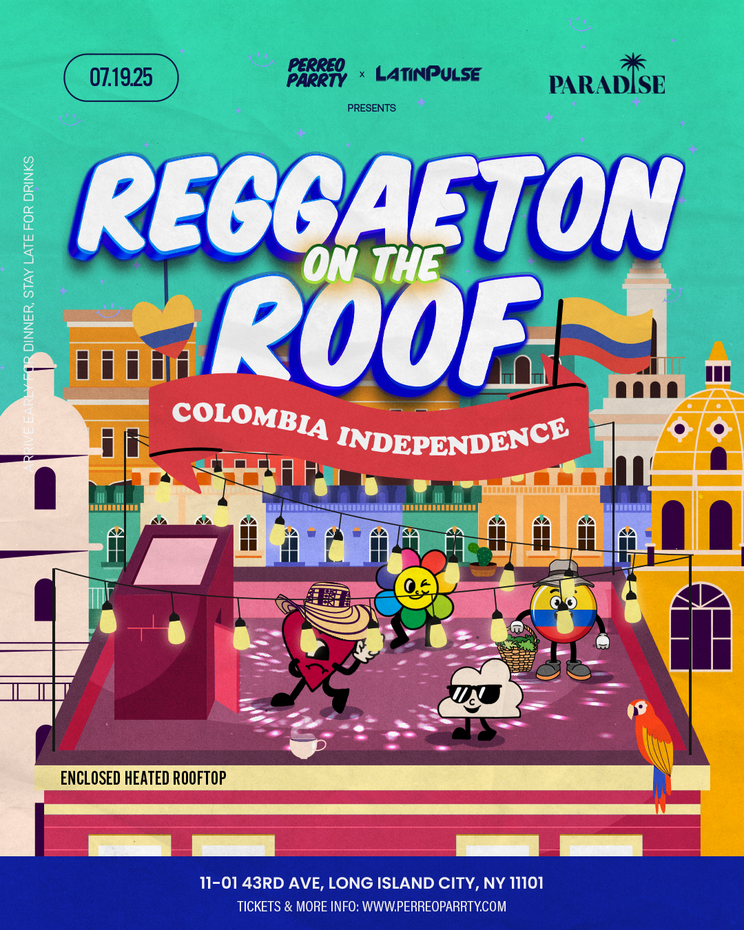 Reggaeton on the Roof - Colombian Independence Rooftop NYC Skyline Views