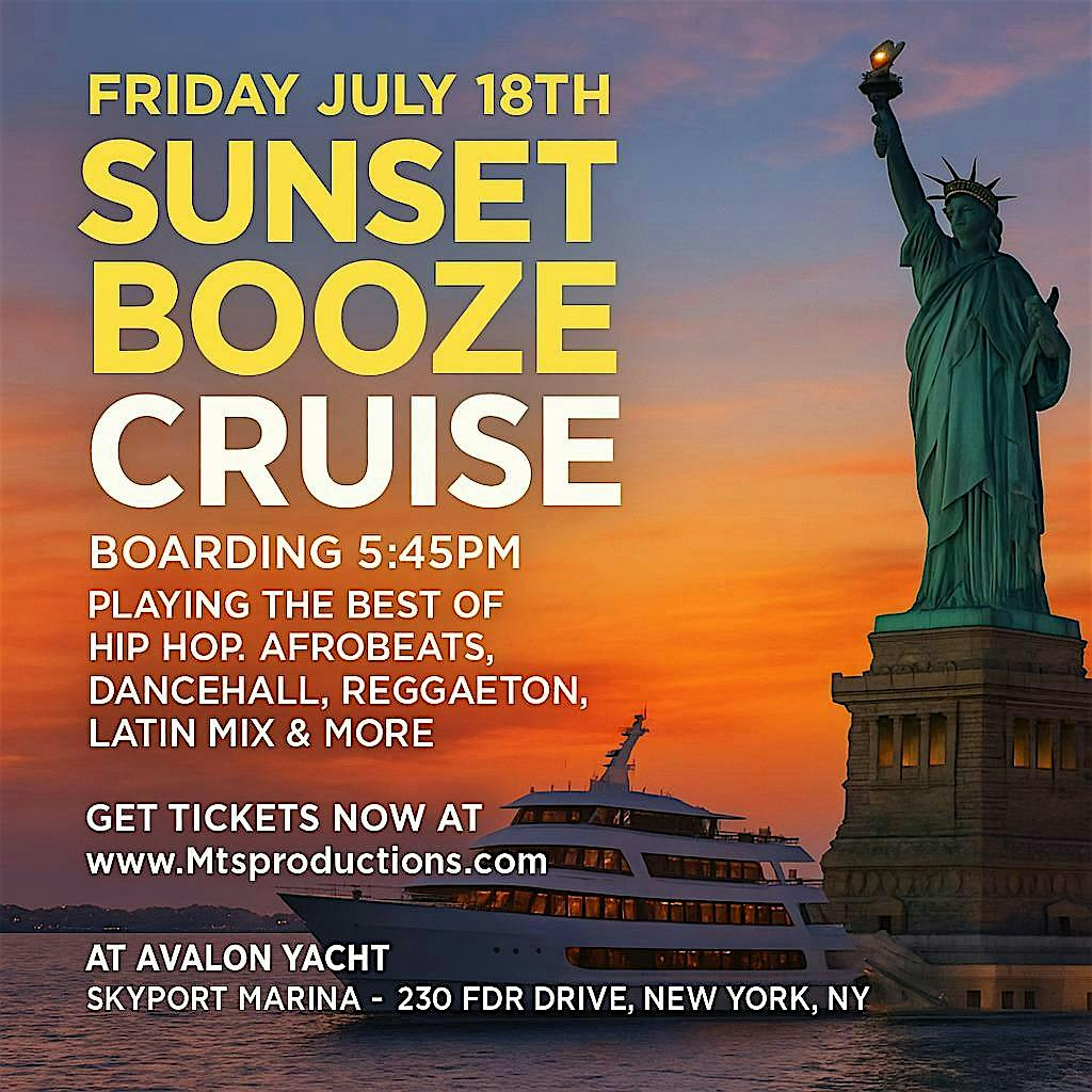 Sunset Booze Cruise Aboard Avalon Yacht NYC – Friday, July 18th